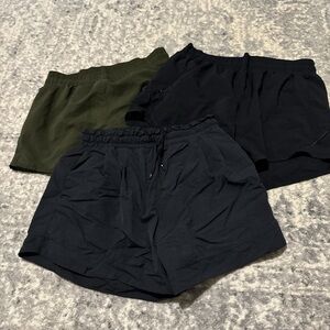 BUNDLE OF 3 - All in Motion Women's Black and Green Athletic Shorts